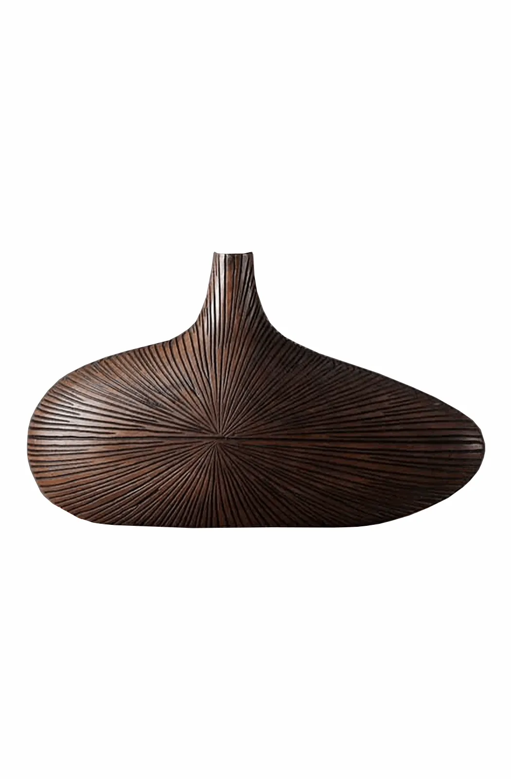 African minimalist oval line stripe vase