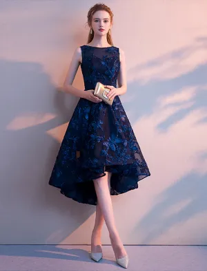 Aimishang  A-Line Cocktail Dresses Minimalist Dress Wedding Guest Homecoming Asymmetrical Sleeveless Jewel Neck Tulle with Pleats Pattern / Print