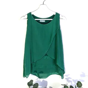 Cute 100% silk crossover top (S-M)