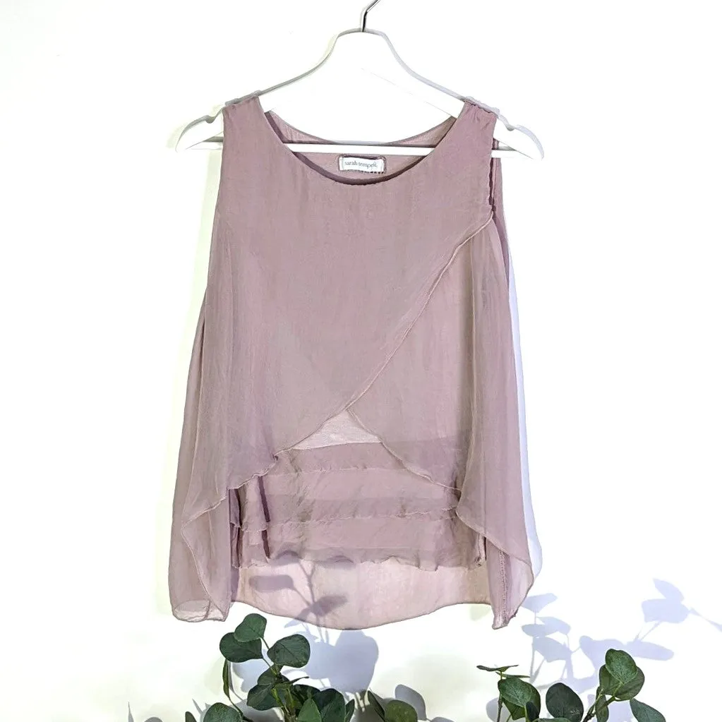 Cute 100% silk crossover top (S-M)