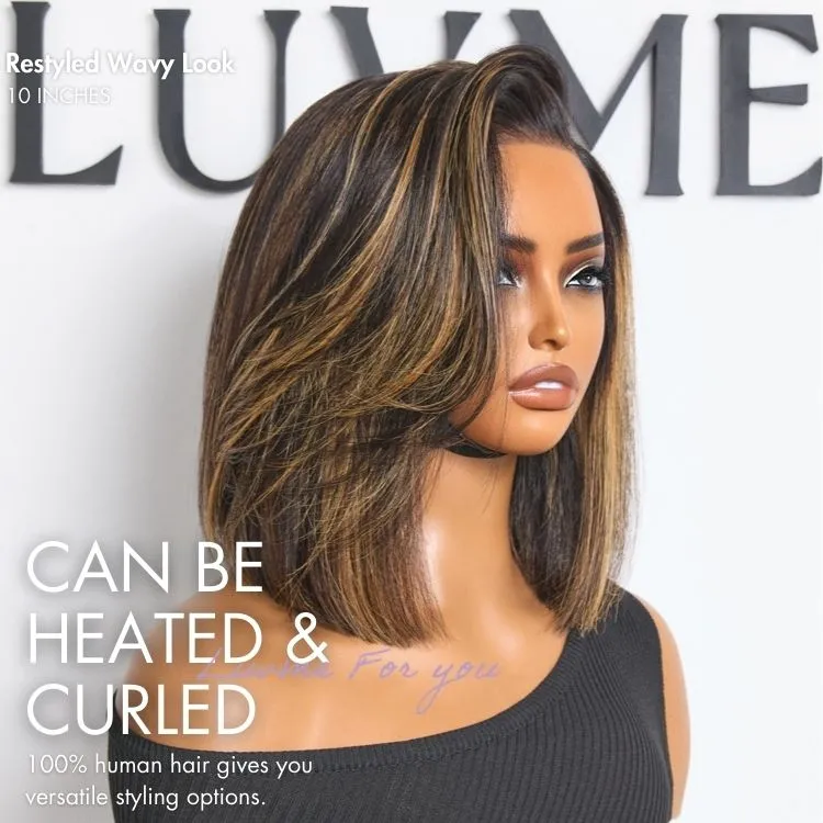 Luvme All-Day Comfort Wig Brown Highlight Blunt Cut Bob Glueless Minimalist HD Lace Wig Pre-Cut Lace