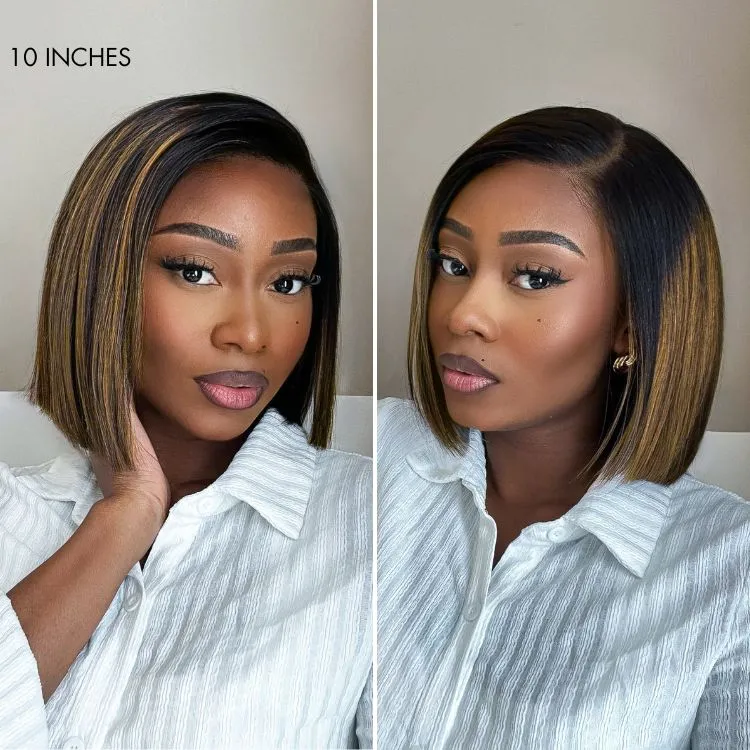 Luvme All-Day Comfort Wig Brown Highlight Blunt Cut Bob Glueless Minimalist HD Lace Wig Pre-Cut Lace