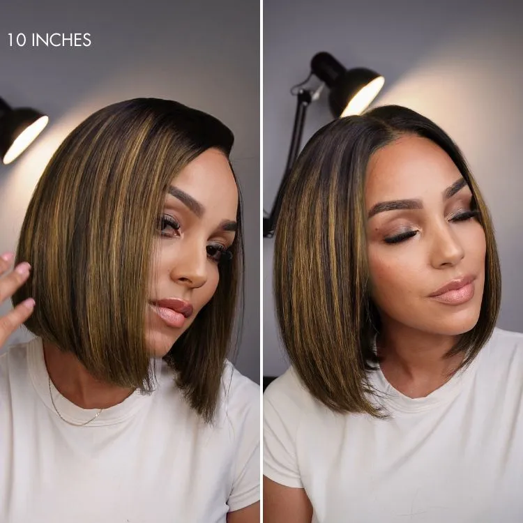 Luvme All-Day Comfort Wig Brown Highlight Blunt Cut Bob Glueless Minimalist HD Lace Wig Pre-Cut Lace