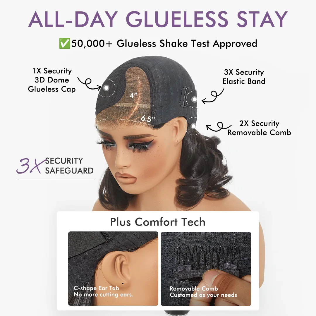Luvme All-Day Comfort Wig Brown Highlight Blunt Cut Bob Glueless Minimalist HD Lace Wig Pre-Cut Lace