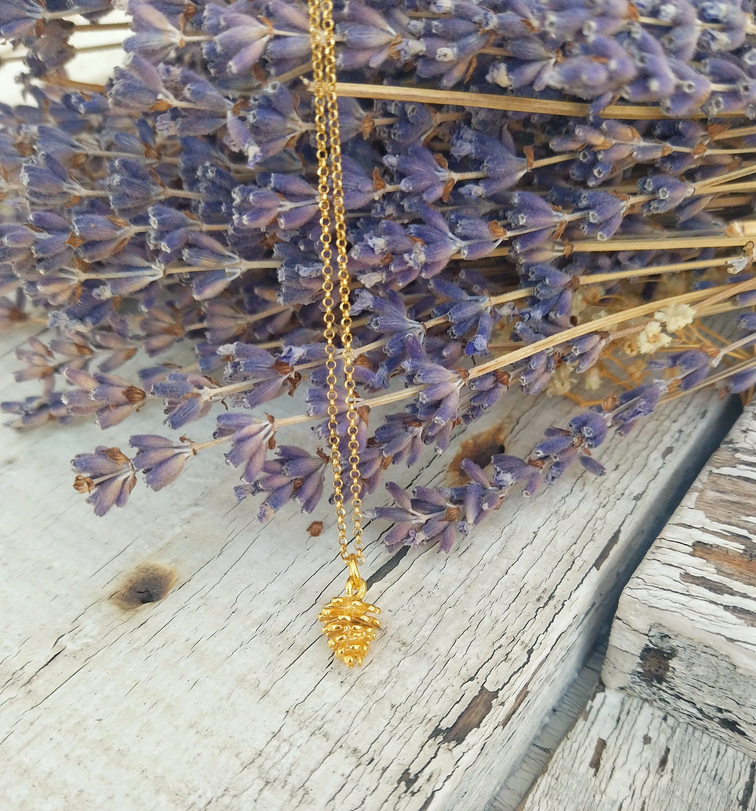 Silver Minimalist Pinecone Necklace
