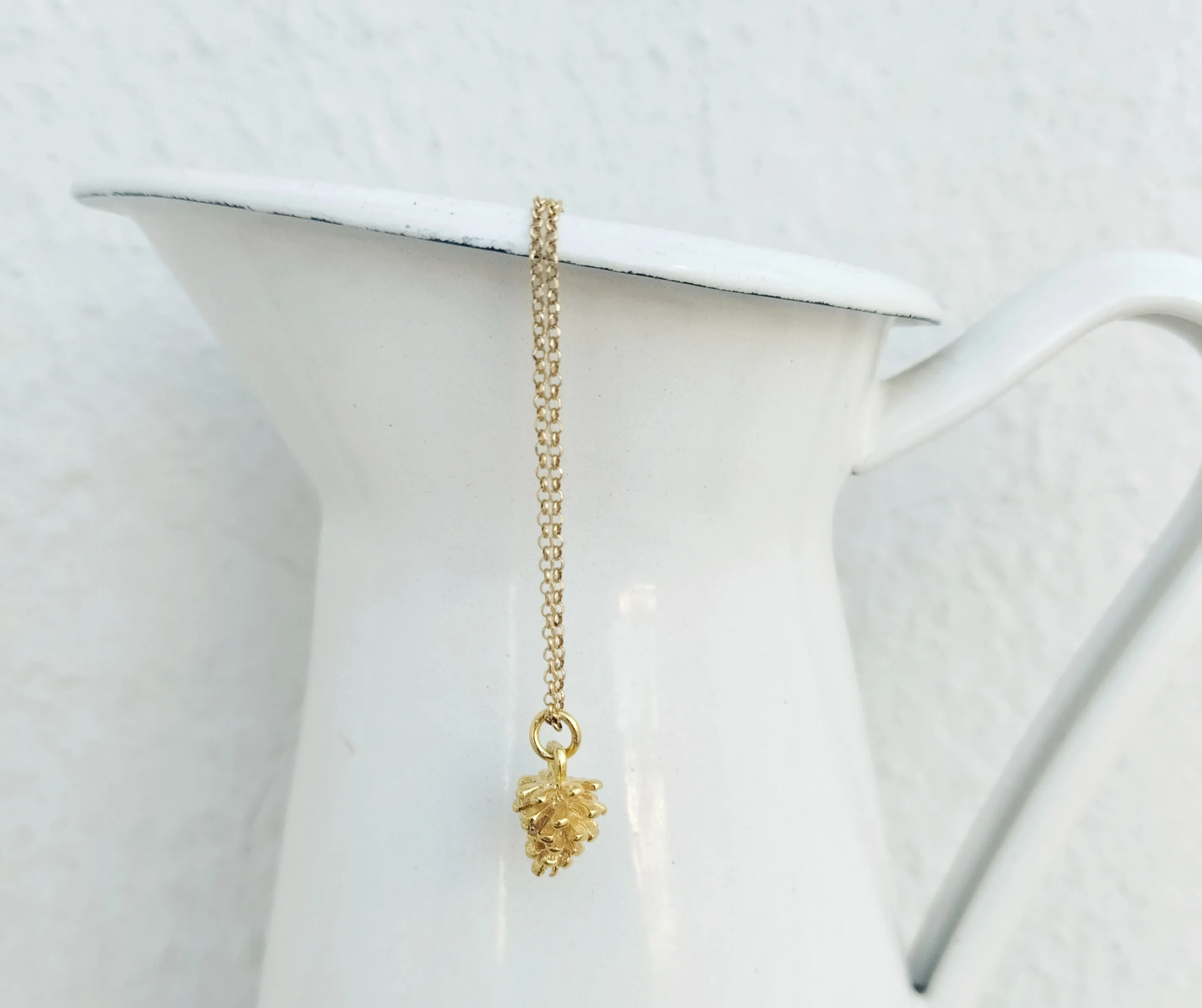 Silver Minimalist Pinecone Necklace