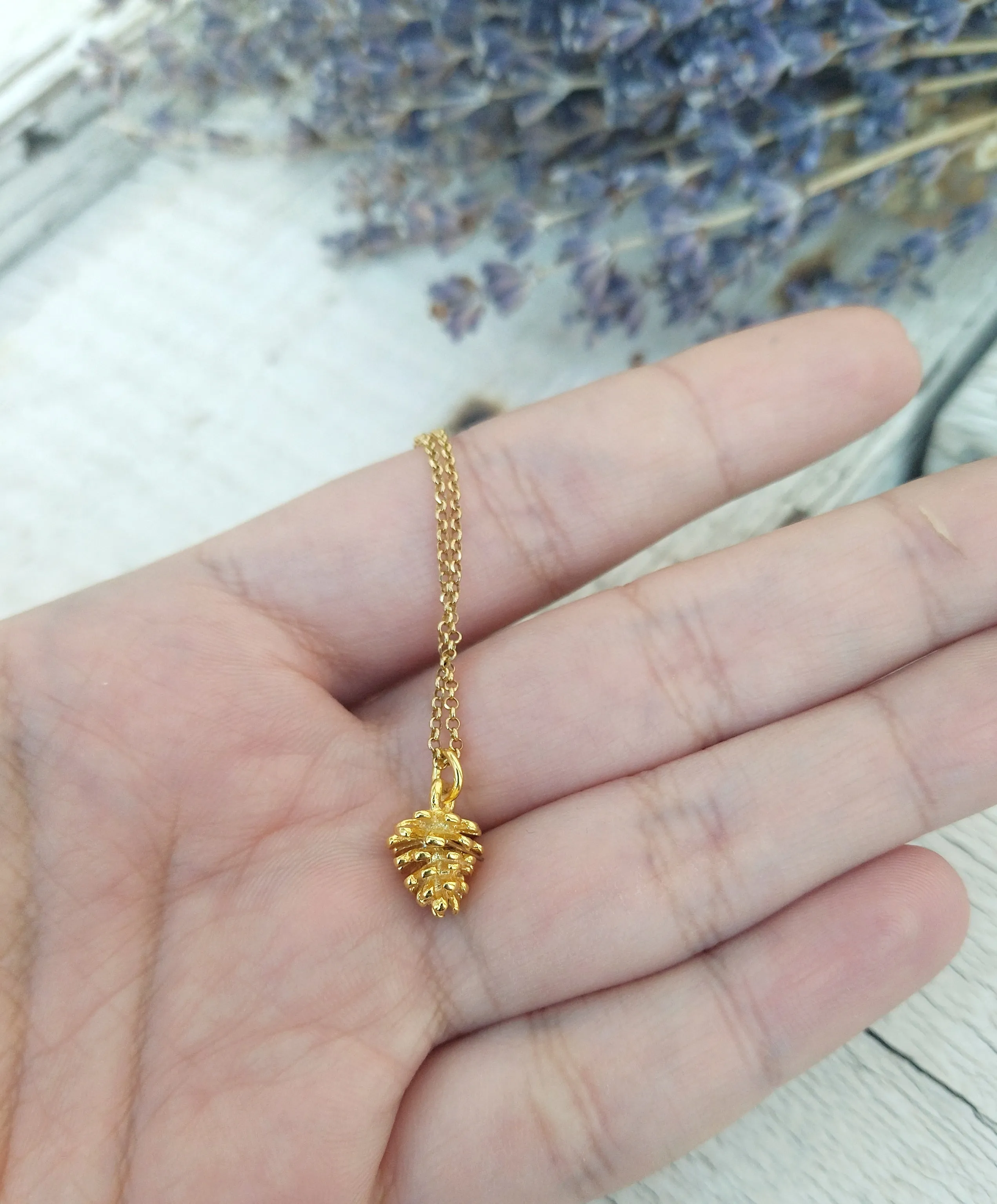 Silver Minimalist Pinecone Necklace