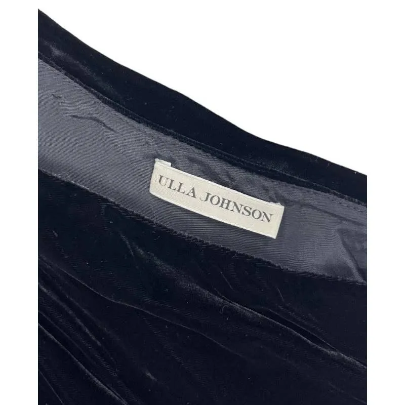 Ulla Johnson Elisa One Shoulder Velvet Midi Dress Size 4 Black