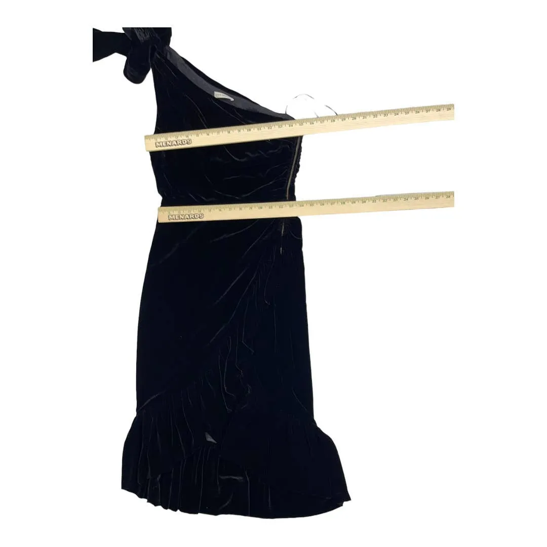 Ulla Johnson Elisa One Shoulder Velvet Midi Dress Size 4 Black