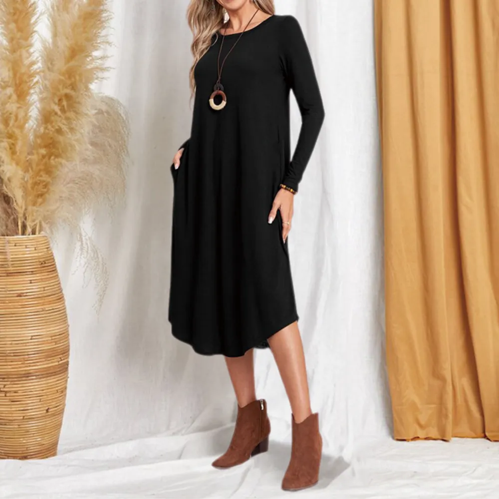 Vera | Stylish Long Sleeve Midi Dress