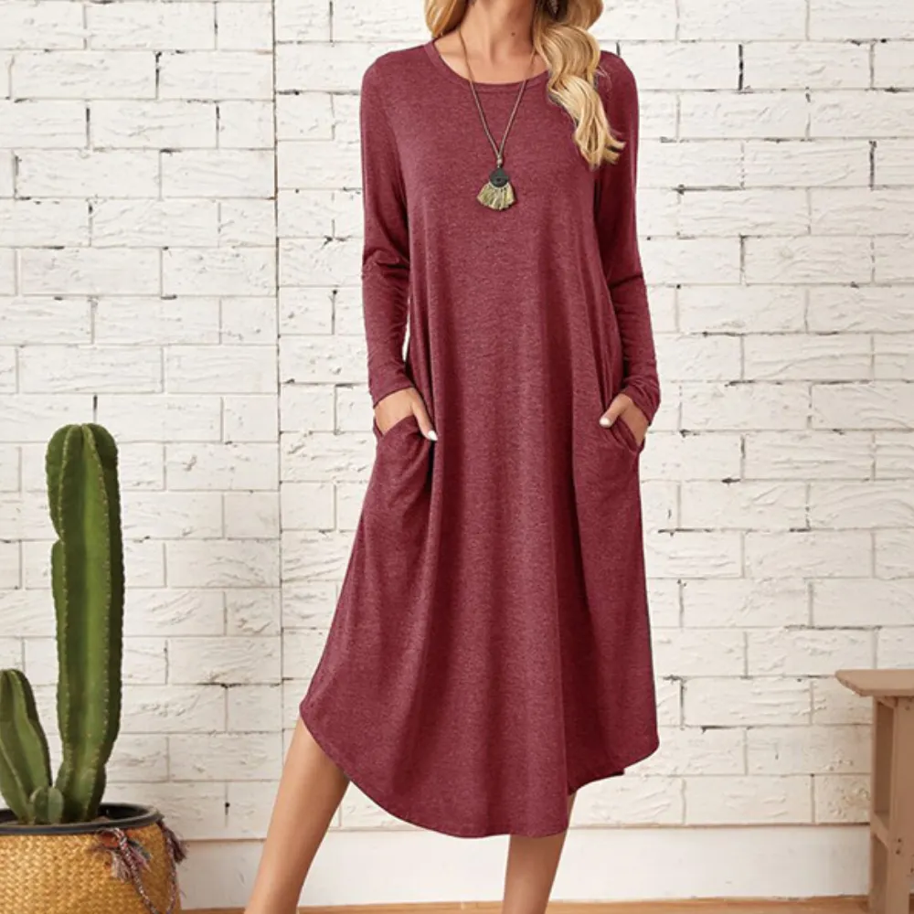 Vera | Stylish Long Sleeve Midi Dress