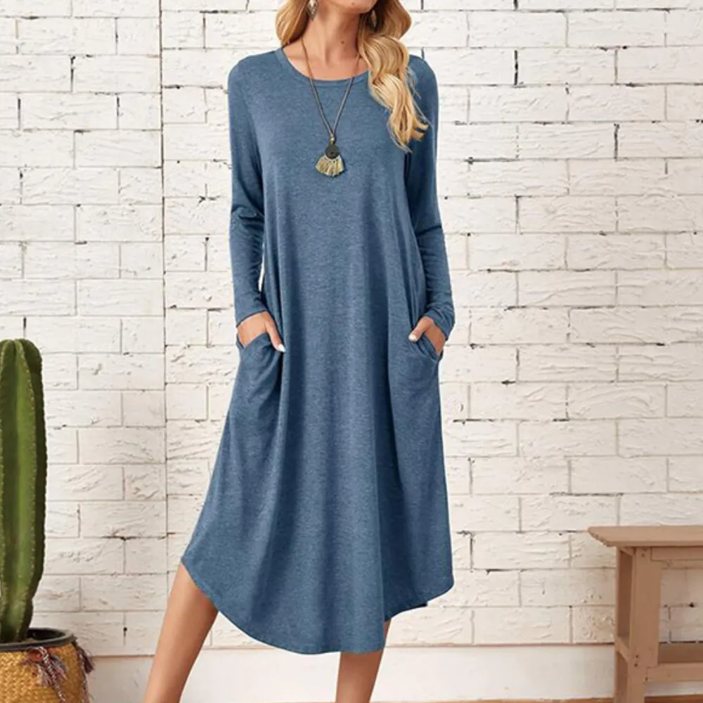 Vera | Stylish Long Sleeve Midi Dress