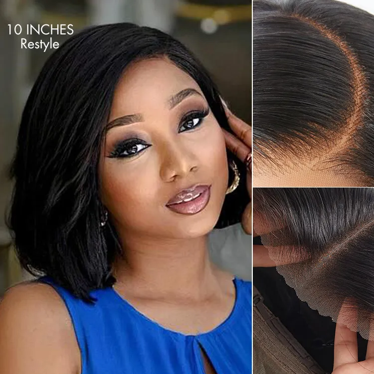 Weekly Special | Layered Cut Yaki Straight Left C Part Glueless Minimalist HD Lace Bob Wig Ready to Go